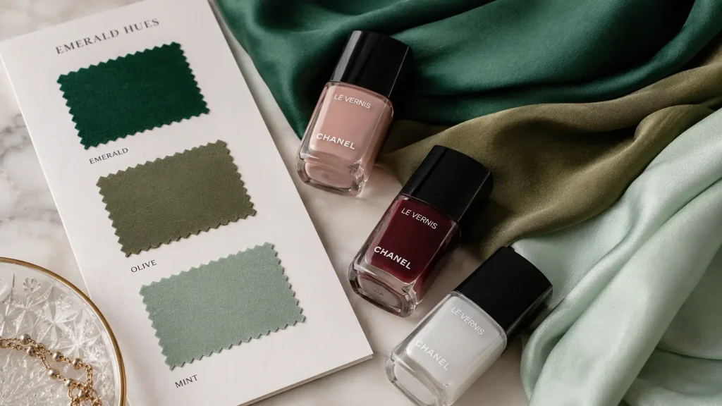 Qual esmalte usar com vestido verde? O guia cromático perfeito